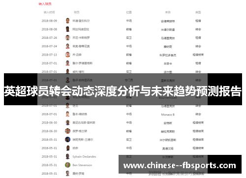 英超球员转会动态深度分析与未来趋势预测报告 英超球员转会动态深度分析与未来趋势预测报告